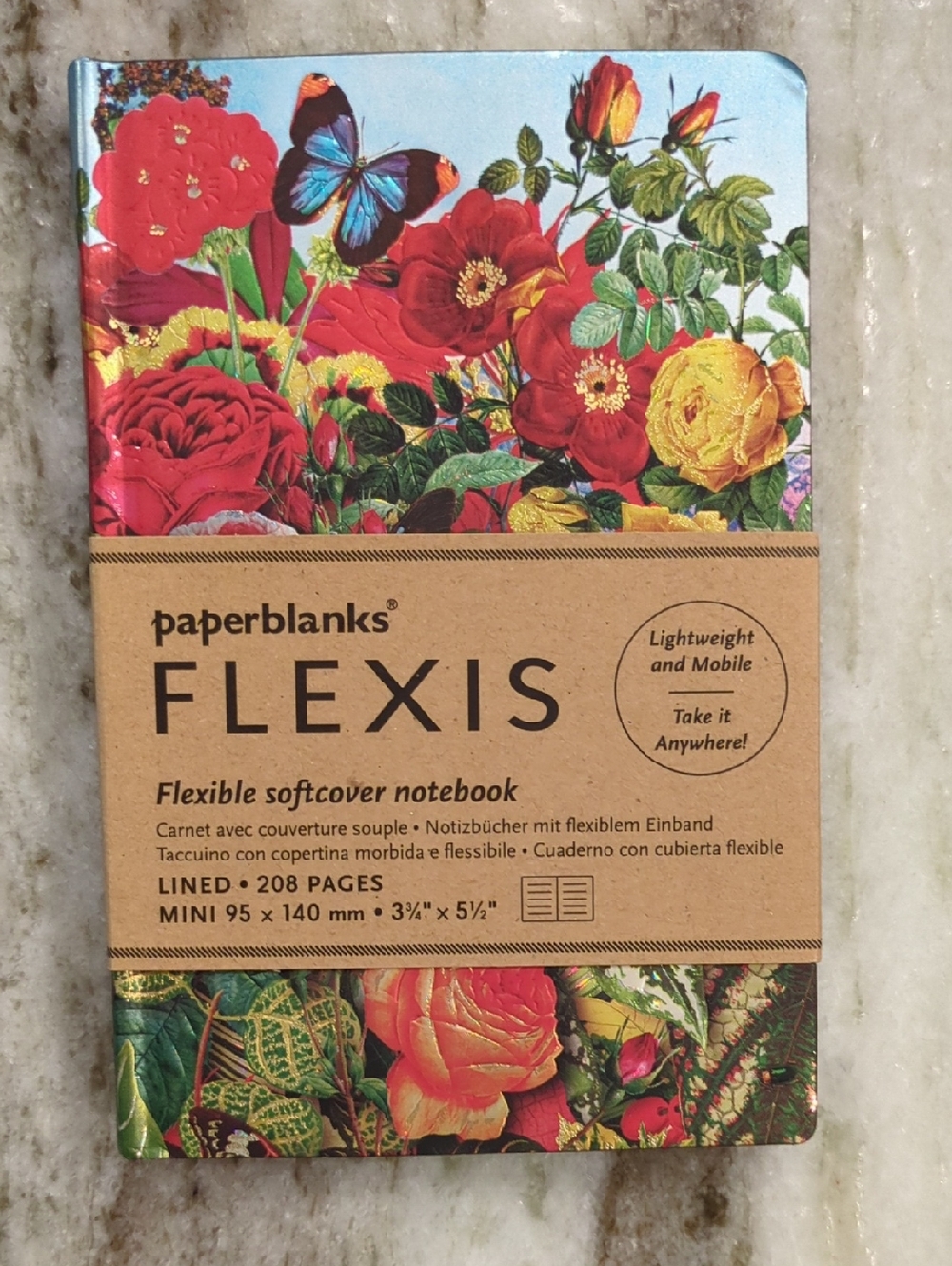 Paperblanks Flexis Floral Softcover Notebook - Red & Yellow